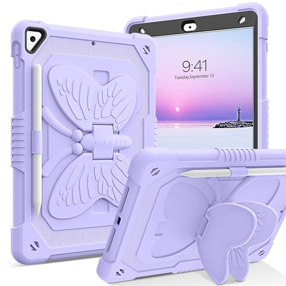 Tablette Hüllenabdeckung Für Apple iPad 10,2'' 9. 8. 7 iPad Air 5th 4th iPad Mini 6 2021 2020 iPad Pro 11'' 3 Bleistifthalter Armor Defender Robuster Schutz mit Halterung Schmetterling Einfarbig Lightinthebox