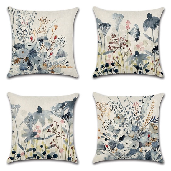 Kissenbezug mit Vintage-Blumenmuster, 4 Stück, weich, dekorativ, quadratisch, Kissenbezug, Kissenbezug für Schlafzimmer, Wohnzimmer, hochwertiges, maschinenwaschbares Innenkissen für Sofa, Couch, Lightinthebox