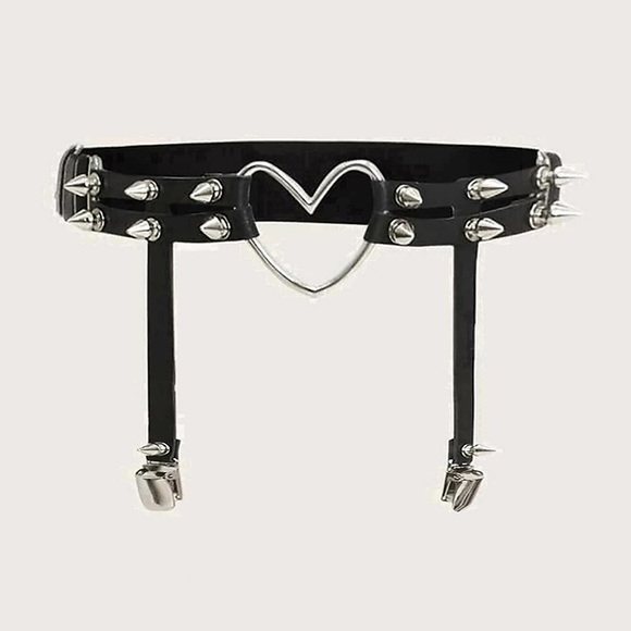 Damen Unisex Strumpfgürtel PU - Leder Schnalle frei Nieten-Dekor Alltag Klassisch Party Täglich Schwarz Lightinthebox
