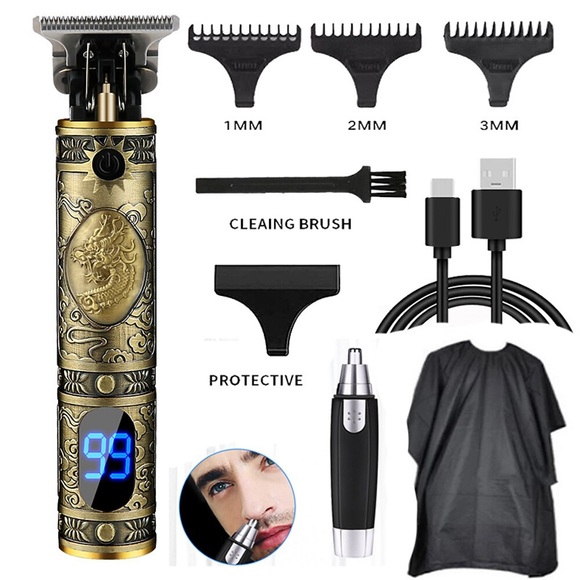 Haarschneider für Männer Professioneller Haarschneider Akku-Haarschneider Zero Gapped T-Blade Trimmer Edgers Clippers Elektrischer Bartschneider Rasierer Haarschneidepflegeset Geschenke für Männer Lightinthebox