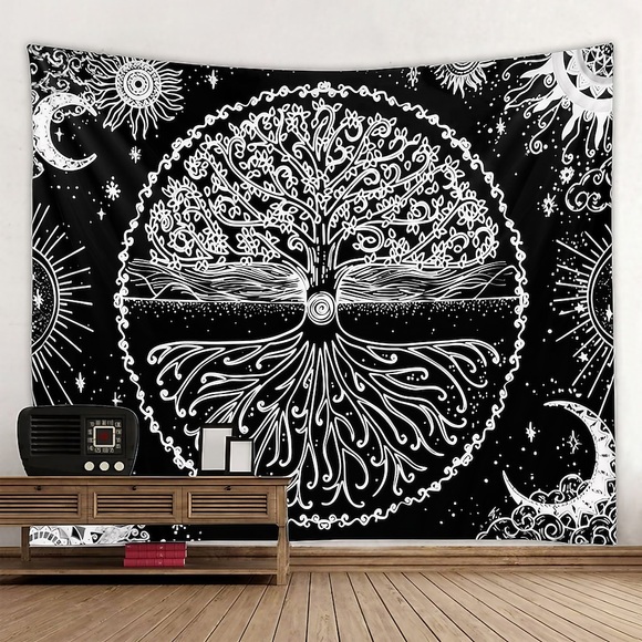 Bunter Baum im böhmischen Stil, Wandteppich, Art-Deco-Decke, Vorhang zum Aufhängen, Zuhause, Schlafzimmer, Wohnzimmer, Dekoration Lightinthebox