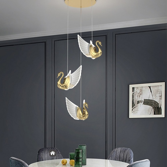 60cm Cluster Design Pendelleuchte LED Schwan Design Metall künstlerischer Stil modern galvanisiert nordischer Stil 220-240v Lightinthebox