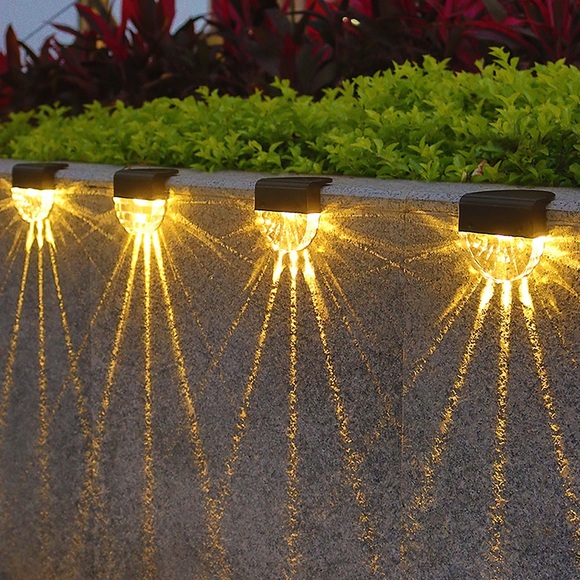 2/4 stücke solar zaun lichter außen deck lichter warmweiß wasserdicht rgb 2 modi garten lichter villa terrasse dekoration landschaft zaun treppenlichter Lightinthebox