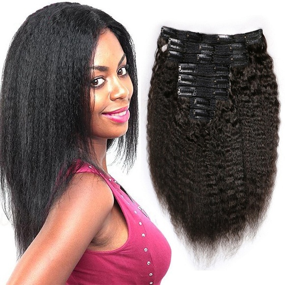 Clip In Extensions Natur Schwarz 8-24 Zoll Clip In Extensions Echthaarfarbe Naturhaar Clip In Extensions für dünnes Haar 8 Stück 120 Gramm langes, verworrenes, glattes Haar Lightinthebox