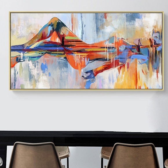 Ölgemälde 100% handgemalte Wandkunst auf Leinwand horizontale Landschaft Menschen moderne Heimdekoration Dekor gerollte Leinwand ohne Rahmen ungedehnt Lightinthebox