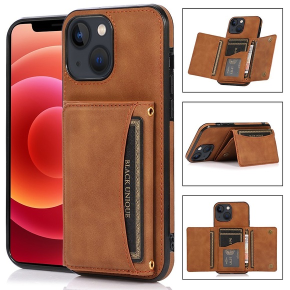 Telefon Hülle Handyhüllen Für Apple Brieftasche Kartenetui iPhone 14 Pro Max 14 Plus 13 12 11 Pro Max Mini X XR XS mit Halterung Steckplätze für Kartenhalter Stoßresistent Einfarbig PU-Leder Lightinthebox