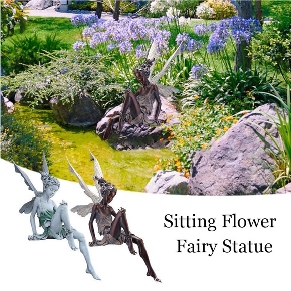 Feenstatue Engelsfeenstatue, Garten antikes Harz, realistische Dekoration, Familientischdekoration, Garten, Rasen, Innenhof, Veranda, Hof, Außendekoration Lightinthebox