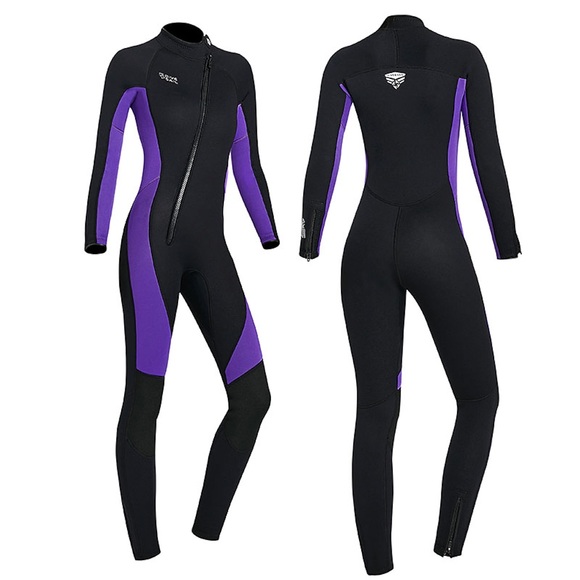 DiveSail Damen Neoprenanzüg Lange 3mm SCR Neopren Tauchanzüge warm halten UPF50 Atmungsaktiv Hochelastisch Langarm Handyhülle für das ganze Handy Reißverschluß vorne - Schwimmen Tauchen Tauchgerät Lightinthebox