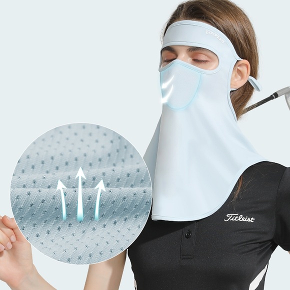 Sonnenschutzmaske weiblich Sommer bedeckt das ganze Gesicht im Freien UV-Schutz Sonnenschirm atmungsaktiv langer Hals Eisseide Schleier Gesicht Gini Lightinthebox