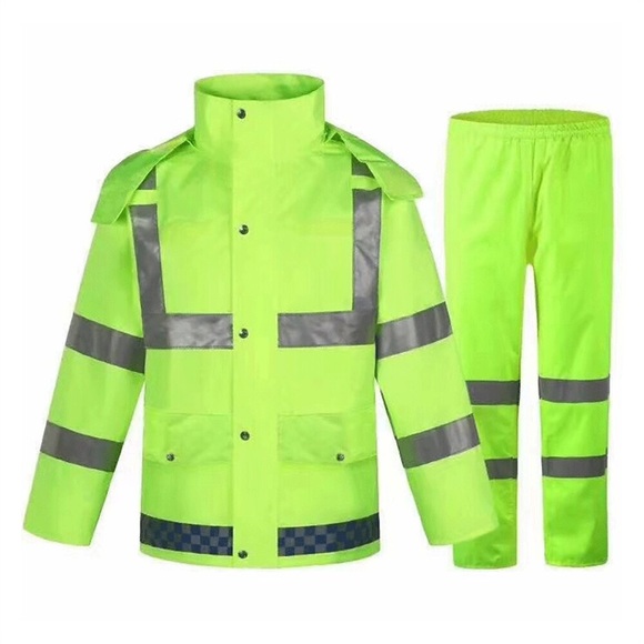 wasserdichte Regenjacke und -hose für Herren Warnschutzklasse 3 Regenbekleidung Regenmantel (4xl/5xl) Lightinthebox