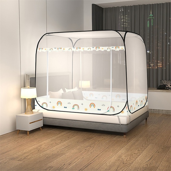 Moskitonetz Zeltbett Baldachin Queen/Twin/Double Size für Betten tragbares Faltdesign mit Netzboden für Baby-Erwachsenen-Reisen Lightinthebox