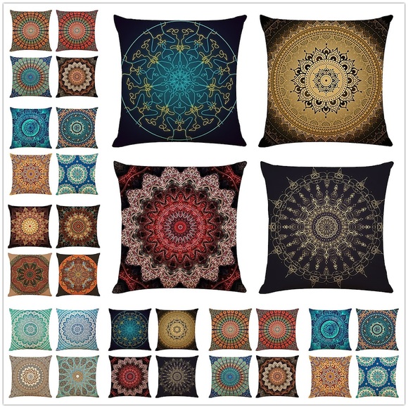 Floral Mandala Bohemian Kissenbezug 4 Stück weicher quadratischer Kissenbezug Kissenbezug hochwertige maschinenwaschbare Outdoor-Kissen für Sofa Couch Bett Stuhl Lightinthebox