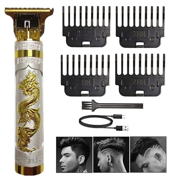 Vintage 0mm kabelloser Barthaarschneider professionelle Rasierer Elektrorasierer Clipper für Männer Haarschneidemaschine Friseur Lightinthebox