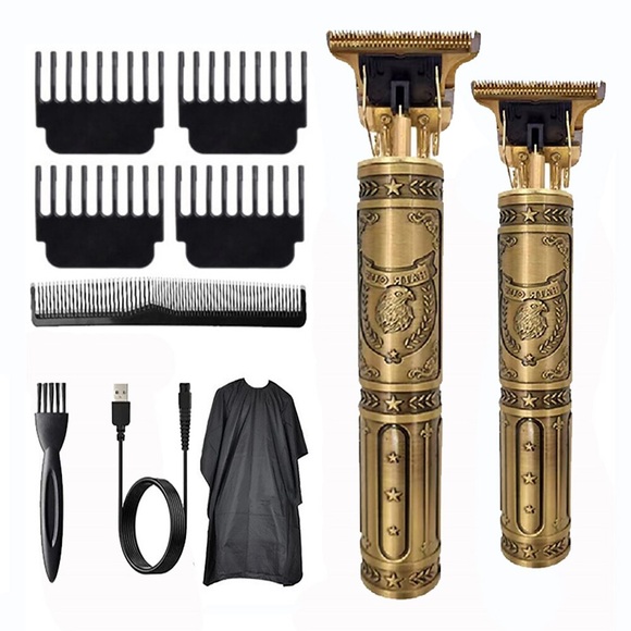 Vintage T9 0mm elektrische kabellose Haarschneidemaschine professioneller Haarfriseurschneider für Männer Clipper Rasierer Bartfeuerzeug Lightinthebox