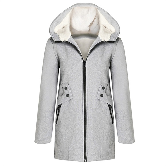 Damen Parka Mantel Hoodie Jacke Strasse Täglich Ausgehen Herbst Winter Lang Mantel Regular Fit warm halten Strassenmode Casual Jacken Langarm Feste Farbe Tasche Reißverschluss vorne Schwarz Grau Lightinthebox