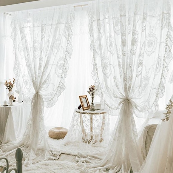 Basic Stangentasche Spitze durchsichtiger Voile Fenstervorhang Paneele weiß 1 Paneel für Küche Schlafzimmer Kinder Wohnzimmer Hof Lightinthebox