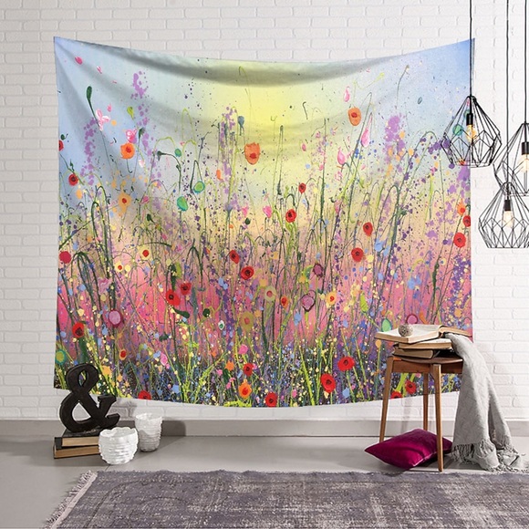 Blumen-Wandteppich, Kunstdekor, Decke, Vorhang, zum Aufhängen, Zuhause, Schlafzimmer, Wohnzimmer, Dekoration, Polyester Lightinthebox
