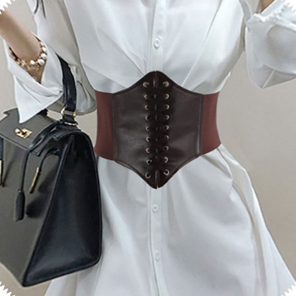 Damen Breiter Gürtel Korsettgürtel PU - Leder Schnalle frei Geometrisch Formell Party Täglich Weiß Schwarz Rote Kaffee Lightinthebox