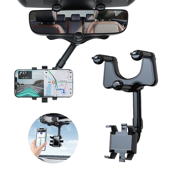 Um 360° drehbarer Spiegel-Handyhalter für das Auto Schnallentyp Universal verstellbarer teleskopischer drehbarer Auto-Handyhalter für das Auto, kompatibel mit allem Handyzubehör Lightinthebox