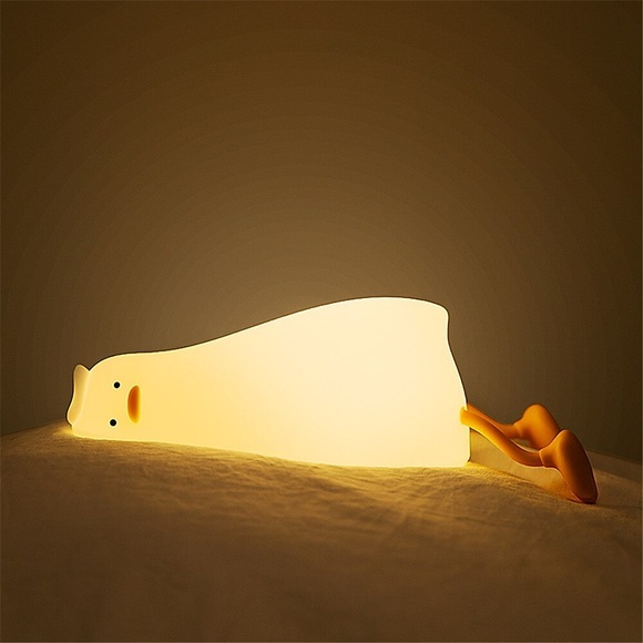 LED-Nachtlicht, flach liegend, Ente, Silikon, USB-Aufladung, Nachttisch mit Schlaf, Nachtlicht, Pat, Dimmen, Atmosphäre, Tischlampe, Geschenk Lightinthebox