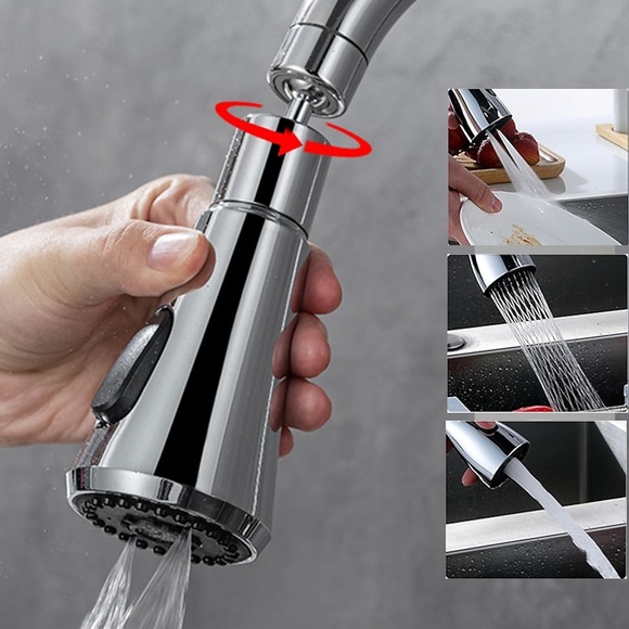 3-Funktions-Sprühkopf 360° schwenkbarer Wasserhahn-Sprayer-Kopf g1/2 wassersparender Spülenbelüfter für Küchenarmatur-Ersatz-Sprühkopf Lightinthebox