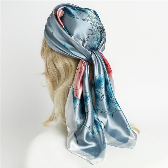 1 stücke 9090 cm mode blume schal damen im freien druck hohe qualität nackenhaar schmücken stirnband schal outdoor kleine halstuch weiche verpackung Lightinthebox