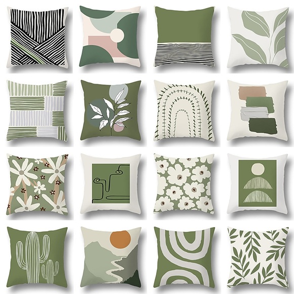 grüner pflanze abstrakter geometrischer druck kissenbezug home sofa nachttisch wohnzimmer kissen kissenbezug Lightinthebox