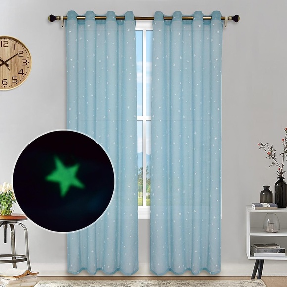1 Panel leuchtet im Dunkeln, durchsichtige Vorhänge, Fenstervorhänge für Schlafzimmer, Ösenvorhang, durchsichtige Vorhänge für Wohnzimmer Lightinthebox