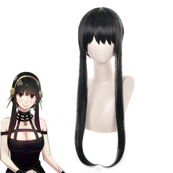 yor cosplay perücke spyfamily yor forger cosplay perücke schwarz lange hitzebeständige kunsthaar perücke perücke Lightinthebox
