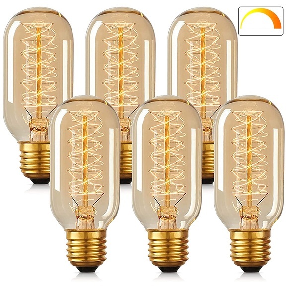 8pcs t45 Vintage Edison Glühlampe 40w dimmbar antike Röhrenglühfaden warmweiß e26/e27 bernsteinfarbene Lampe für Heimleuchten dekorativ ac220v ac110v Lightinthebox