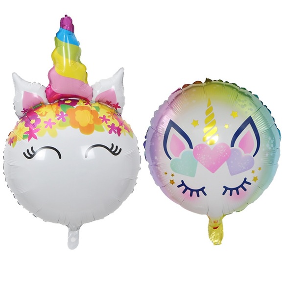 2 Stück Cartoon Einhorn Pferdekopf Ballon Babygeburtstagsfeier 100. Geburtstag Einhorn Party Arrangement Lightinthebox