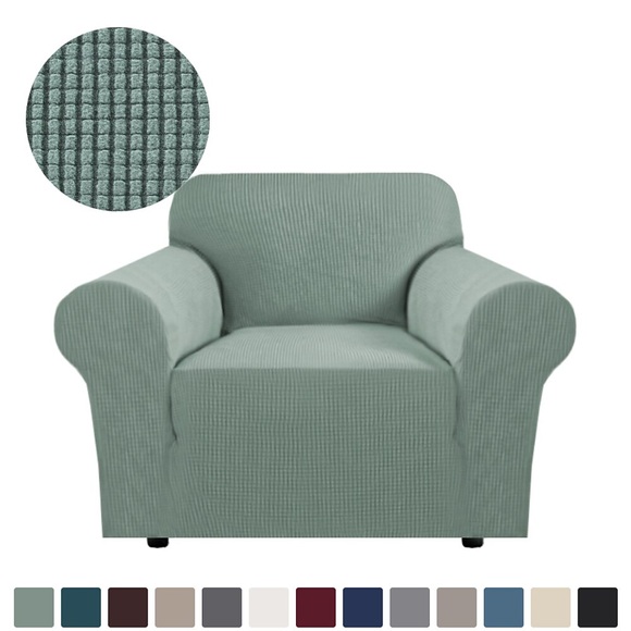 Stretchsessel Sofabezug 1-teilig Couch Sofabezug Sesselbezug Möbelschoner weich mit elastischer Unterseite für Kinder, Haustier. Spandex-Jacquard-Stoff kleinkariert salbeigrün Lightinthebox