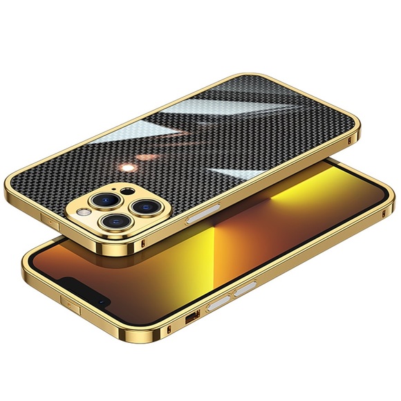Handy Hülle Handyhüllen Für Apple Rückseite Seitenschutz iPhone 14 13 12 11 Plus Pro Max Shutzrahmen Tragbar Stoßresistent Linien / Wellen Einfarbig Geometrische Muster Kohlefaser Metall Lightinthebox
