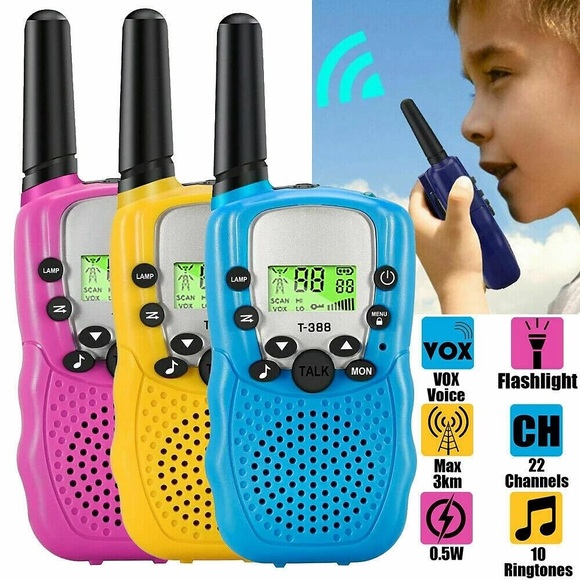 Walkie-Talkies für Kinder 2er-Pack wiederaufladbare Kinder-Walkie-Talkies 5 Meilen lange Reichweite, mehrere Kanäle, 2-Wege-Radio, Kinderspielzeug, Geschenk für 6-12-jährige Jungen, Mädchen, Lightinthebox