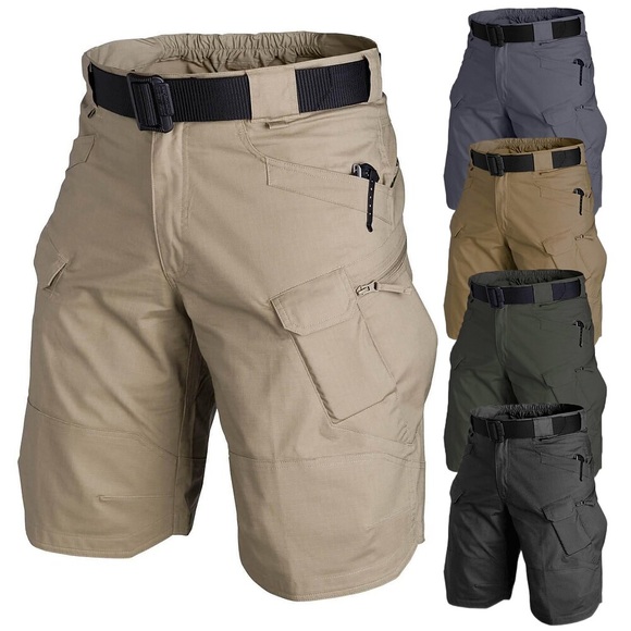 Herren Cargo Shorts Kurze Hosen Kurze Hose für Wanderer Taktische Shorts Militär Sommer Außen Ripstop Atmungsaktiv Rasche Trocknung Leicht Kurze Hose Unten Knielänge Grün Schwarz Camping / Wandern Lightinthebox