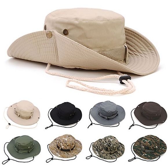 Sonnenhut Eimer Hut Fischen-Hut Wanderhut Breiter Rand Sommer Außen Wasserdicht UV-Sonnenschutz Atmungsaktiv Rasche Trocknung Hut Marineblau Tarnarmee grün Tarnung Khaki für Angeln Klettern Strand Lightinthebox