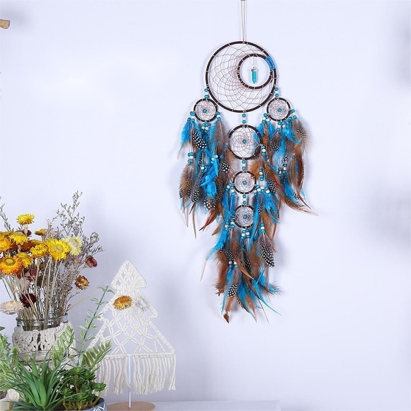 Boho Traumfänger handgemachtes Geschenk Wandbehang Dekor Kunst Ornament Handwerk Baum des Lebens Perle Feder für Kinderzimmer Hochzeit Festival Lightinthebox