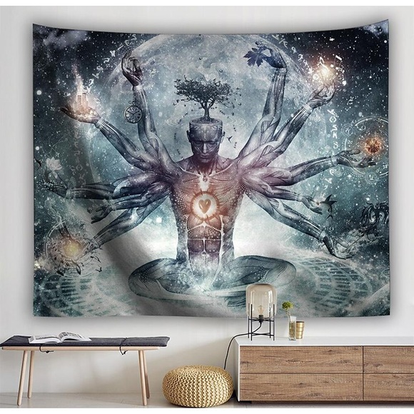 Wandteppich, Kunstdekor, Decke, Vorhang, zum Aufhängen, Zuhause, Schlafzimmer, Wohnzimmer, Dekoration, Universum, Planet, Thema, Fantasie-Stil, Polyester Lightinthebox