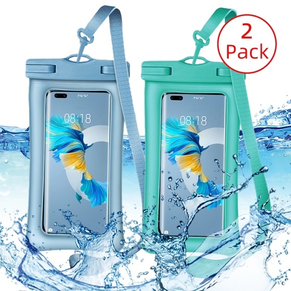2er Pack Wasserdichte Handytasche Tragbar Wasserdicht Schwimmend [30m / 98ft] IPX8 Telefonkasten Trockener Beutel Handy, Mobiltelefon Regenschutz für For iPhone 13 Pro Max 12 Mini 11 Samsung Galaxy Lightinthebox