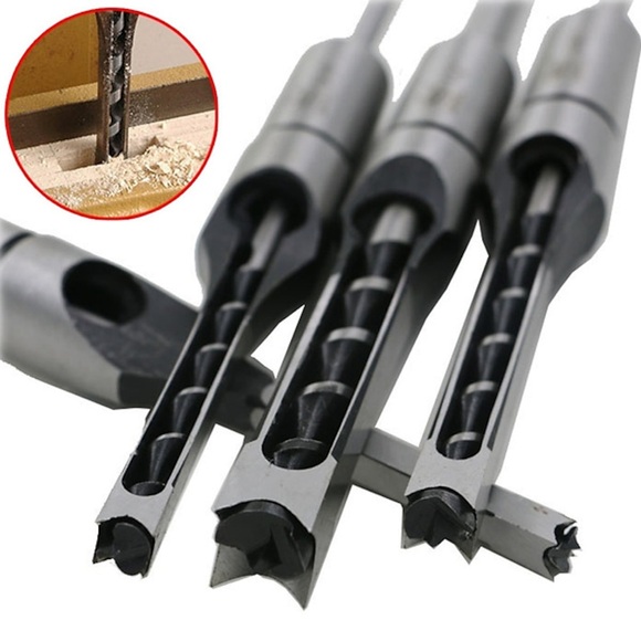 4 stücke holzbearbeitung bit loch bohrer zimmermann quadrat bohrer werkzeugführung positionierer 6,4mm 8mm 9,5mm 12,7mm Lightinthebox