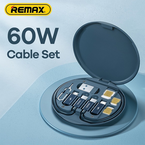 1 Packung Remax USB-Adapterkabel Konvertierungs-Aufbewahrungsbox Multi-Typ-Ladeleitungskonverter Lightning Typ C Micro-Datenübertragungswerkzeug enthält SIM-Kartensteckplatz-Fach Auswurfstift Verwendung als Telefonhalter Lightinthebox