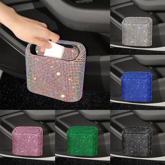 starfire glitzer mülleimer für auto aufbewahrungsbox müllgreifer bling strass tür mülleimer auto liefert auto innen zubehör Lightinthebox