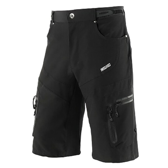 Arsuxeo Herren Radlerhose Fahrradhose Fahrradshorts Kurze Radhose MTB Fahhrad Kurze Hose Hosen Formschluss MTB Mountain Rennrad Sport Wasserdicht Multi-Pocket Atmungsaktiv Rasche Trocknung Schwarz Lightinthebox