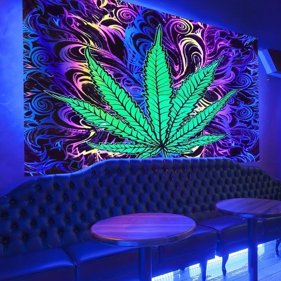 Phantomblätter Schwarzlicht UV-reaktiver Wandteppich, Kunstdekor, Decke, Vorhang, zum Aufhängen, Zuhause, Schlafzimmer, Wohnzimmer, Dekoration, Polyester Lightinthebox