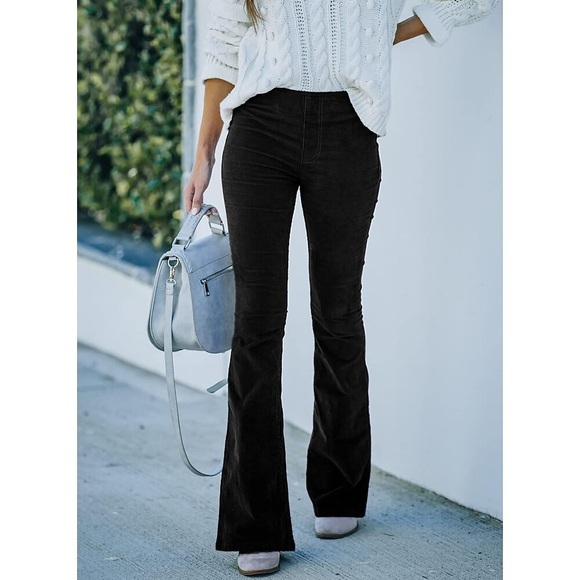 damen mode chinos schlaghose weites bein lang hose lässig lässig wochenende mikro-elastisch uni komfort dunkelblau 2xl Lightinthebox