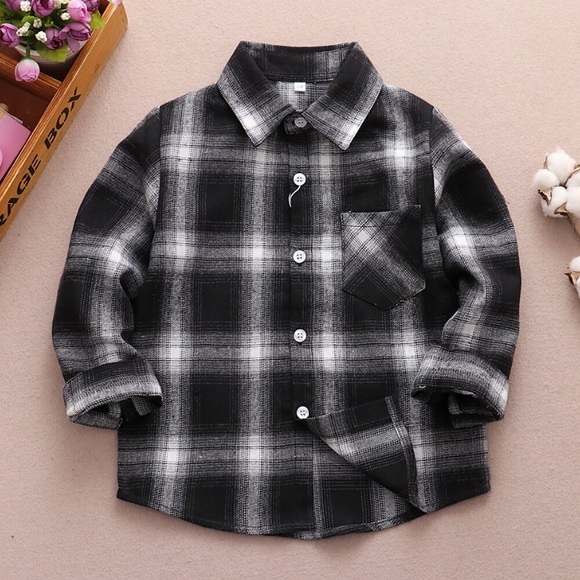 kinderkleidung Jungen Hemd Plaid Outdoor Langarm Aktiv Baumwolle 2-12 Jahre Winter Schwarz Lightinthebox