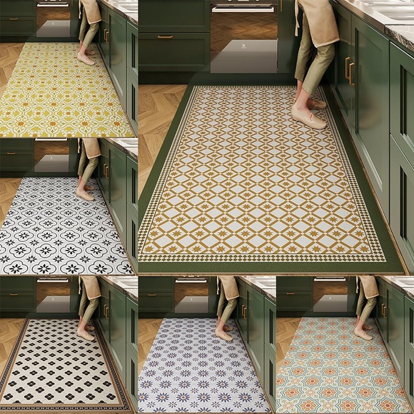 Vintage-Küchenmatte, Küchenteppich, perfekt für Küche, Bad, Wohnzimmer, weiches PVC-Material, rutschfest, leicht zu reinigen, maschinenwaschbarer Bodenläufer Lightinthebox