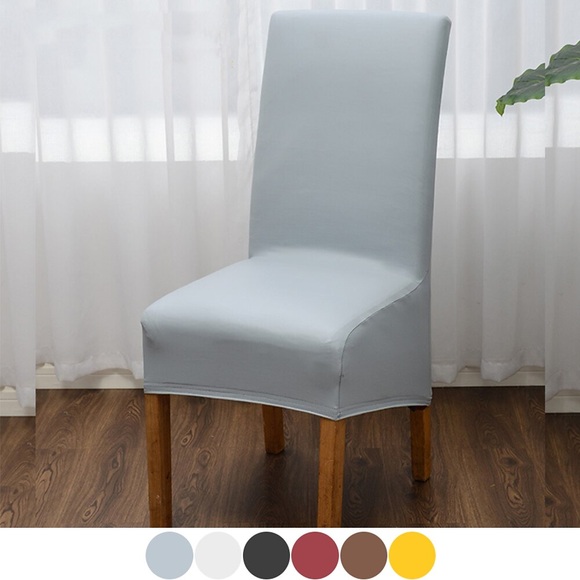 wasserdichter Esszimmerstuhlbezug, schwarzer Stretch-Stuhlbezug, PU-Leder, Sitzbezug mit hoher Rückenlehne, Sitzbezug mit elastischem Band für Esszimmer, Hochzeit, Zeremonie, Bankett Lightinthebox