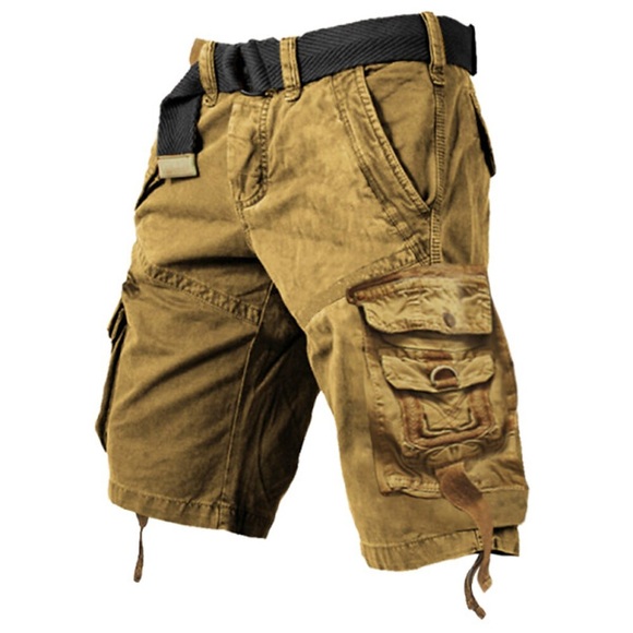 Herren Cargo Shorts Kurze Hosen Kurze Hose für Wanderer Multi Pocket Glatt Tarnfarben Atmungsaktiv Draussen Knielänge Casual Freizeitskleidung Cargohosen Casual / sportlich Armeegrün Rote Lightinthebox