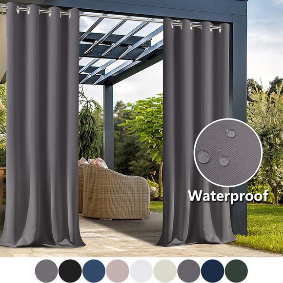 Wasserdichte Vorhänge für den Innen- und Außenbereich für die Terrasse, dicke Ösenvorhänge für Schlafzimmer, Wohnzimmer, Veranda, Pergola, Cabana, 1 Paneel Lightinthebox